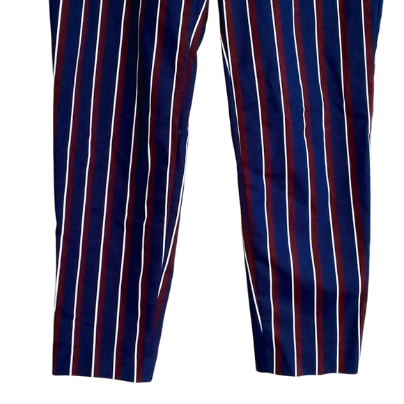 Old Navy Stripes (Navy/White/Burgundy) Relaxed Mid-Rise Women's Pants - Picture 5 of 15